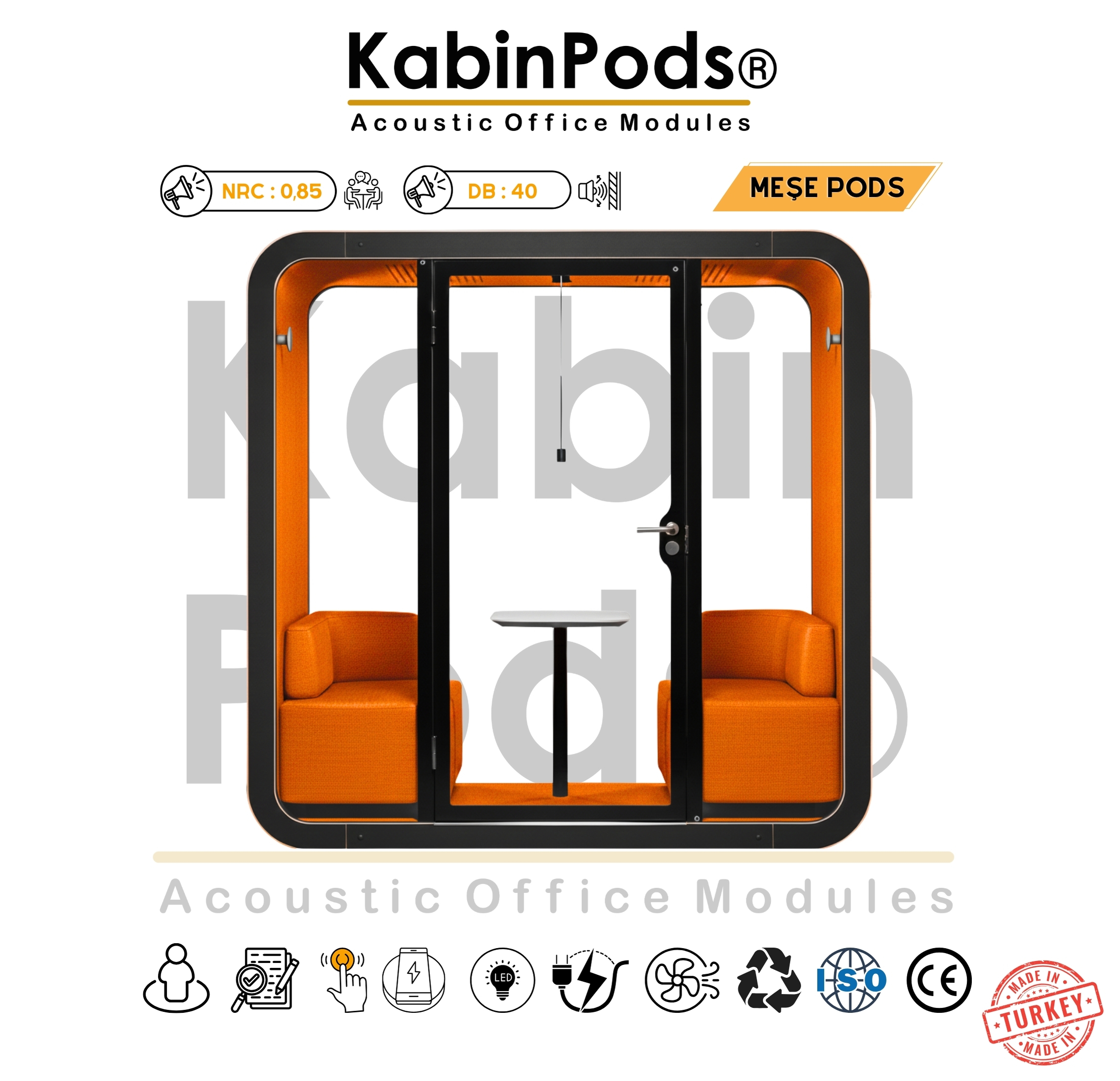 Kabin Pods akustik toplantı ve sessiz kabin